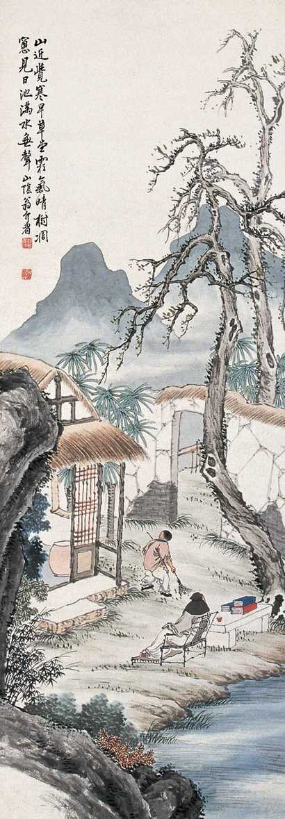 翁介眉 霜天秋庭 立轴